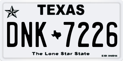 TX license plate DNK7226
