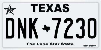 TX license plate DNK7230