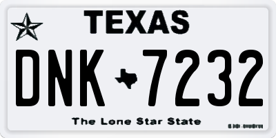 TX license plate DNK7232