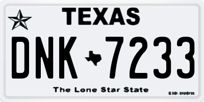 TX license plate DNK7233