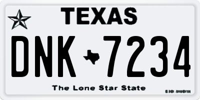 TX license plate DNK7234