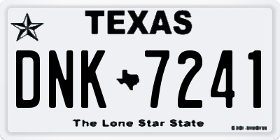 TX license plate DNK7241