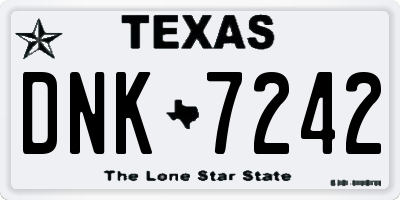 TX license plate DNK7242