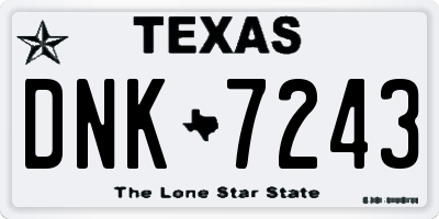 TX license plate DNK7243
