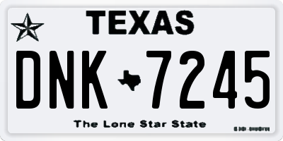 TX license plate DNK7245