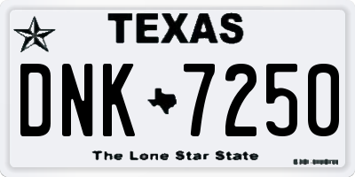 TX license plate DNK7250