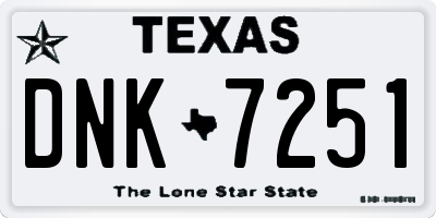 TX license plate DNK7251