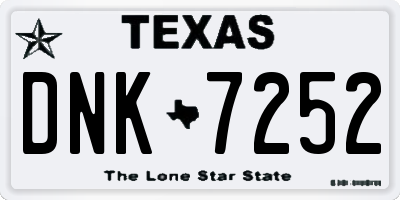 TX license plate DNK7252