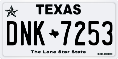 TX license plate DNK7253