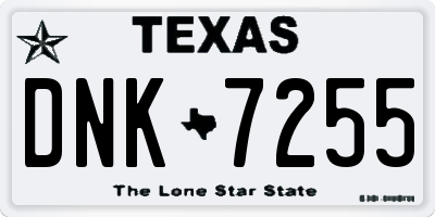 TX license plate DNK7255