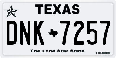 TX license plate DNK7257