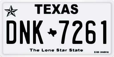 TX license plate DNK7261