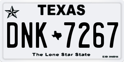 TX license plate DNK7267