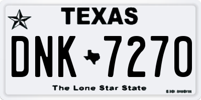 TX license plate DNK7270