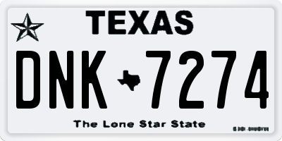 TX license plate DNK7274