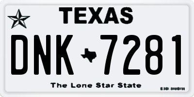 TX license plate DNK7281