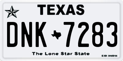 TX license plate DNK7283