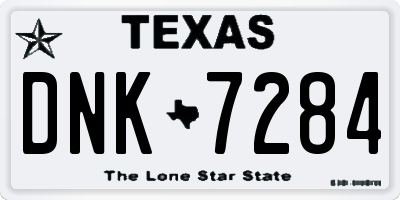 TX license plate DNK7284