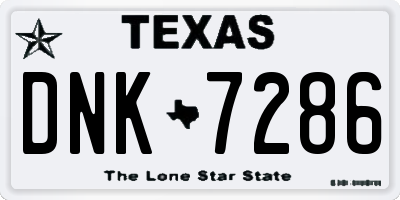 TX license plate DNK7286