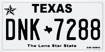 TX license plate DNK7288