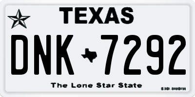 TX license plate DNK7292