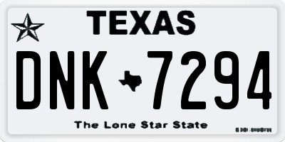 TX license plate DNK7294