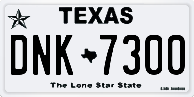 TX license plate DNK7300