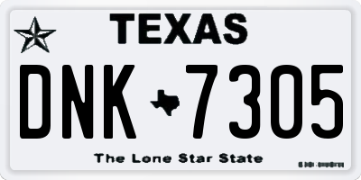 TX license plate DNK7305