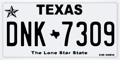 TX license plate DNK7309