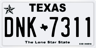 TX license plate DNK7311