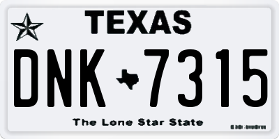 TX license plate DNK7315