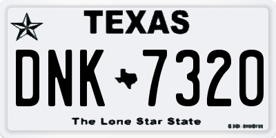 TX license plate DNK7320