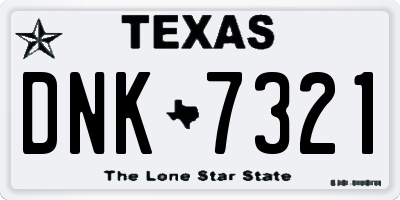 TX license plate DNK7321