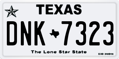 TX license plate DNK7323