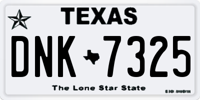 TX license plate DNK7325
