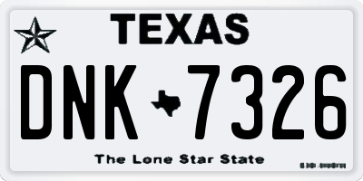 TX license plate DNK7326