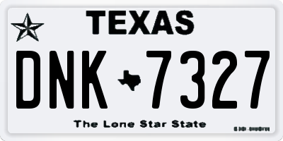 TX license plate DNK7327
