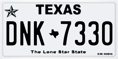 TX license plate DNK7330