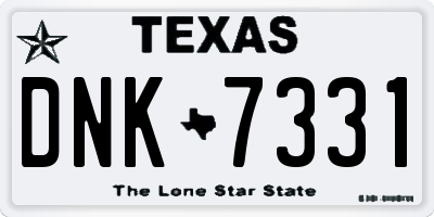 TX license plate DNK7331