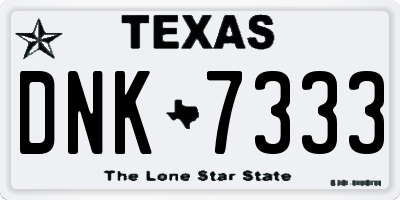 TX license plate DNK7333