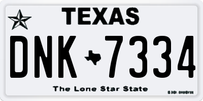TX license plate DNK7334