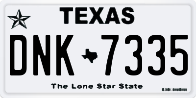 TX license plate DNK7335