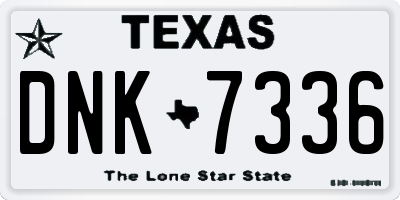 TX license plate DNK7336