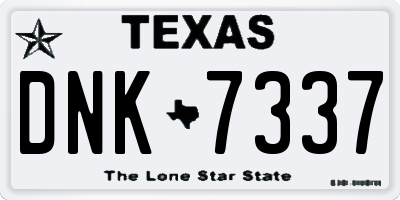 TX license plate DNK7337