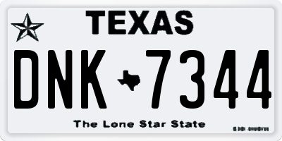 TX license plate DNK7344