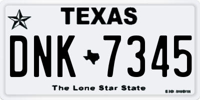 TX license plate DNK7345