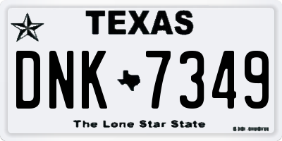 TX license plate DNK7349