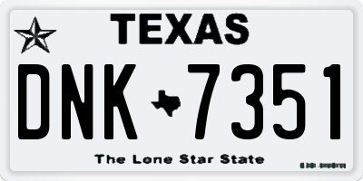 TX license plate DNK7351