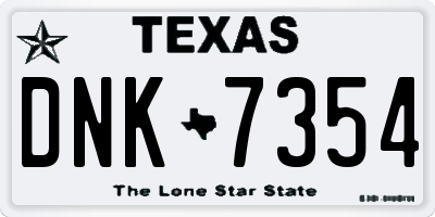TX license plate DNK7354
