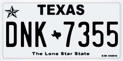 TX license plate DNK7355